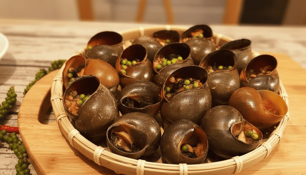 Ốc nướng tiêu xanh